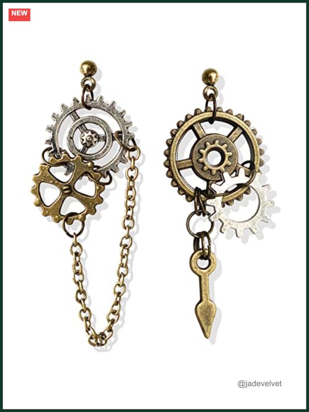 Punk Steampunk Clockwork Gear Dangle Drop Earrings French Wire Alloy